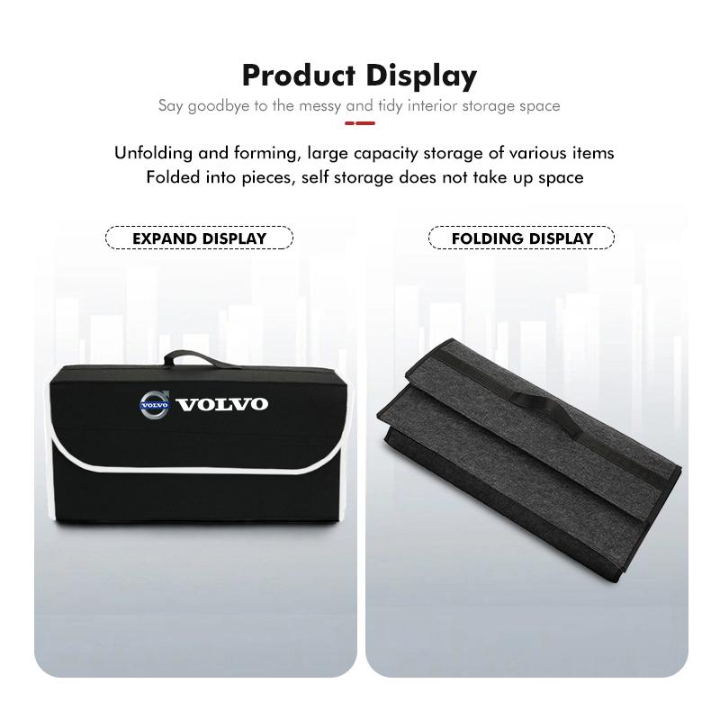 Volvo Car Trunk Organizer Box Large Capacity Folding Storage Bag For Xc60 Xc90 V40 V60 S60 V50 V90 S80 C40 XC40 V70 XC70 C30 C70