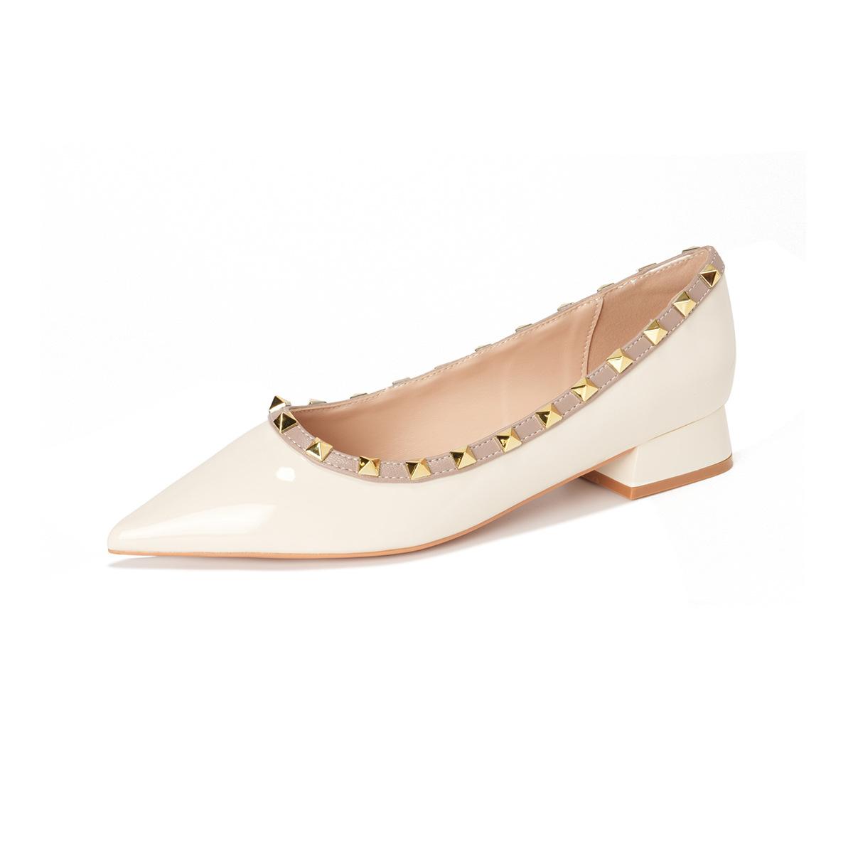 

Pointed-toe Single-shoe Women s Thick-heeled Summer Elegant and High-end Women s Shoes and High Heels 42 бежевый