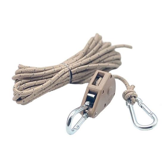 

1 Набір Натягувач Мотузки з Роликом з Мотузкою 4/5М Міцний Зовнішній Туризм Походи Каякінг Кемпінг Регулятор-Натягувач Шнура 4 хакі