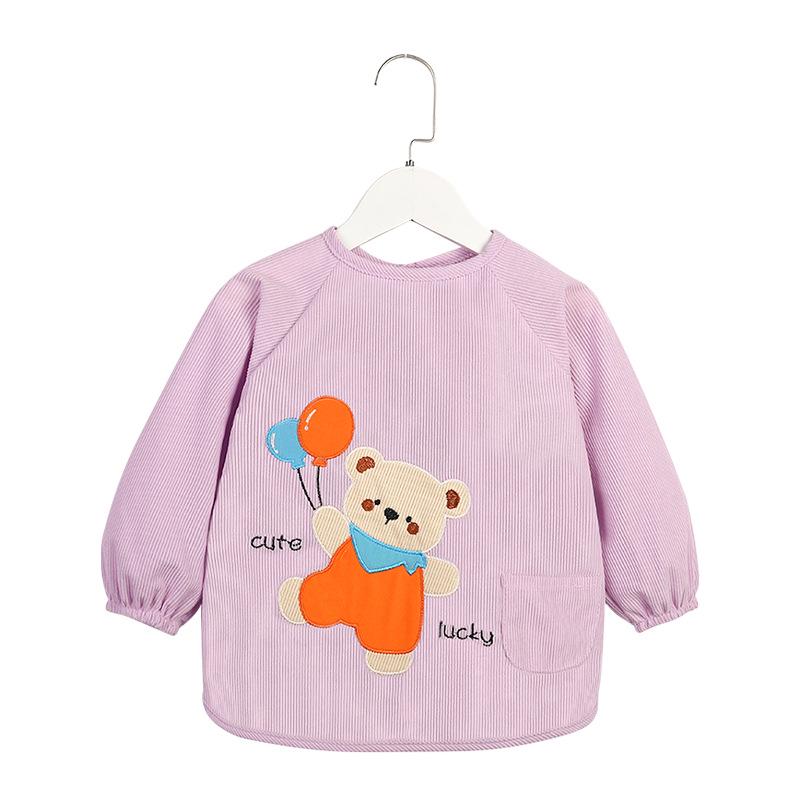 Wasserdichte Cord-Latzhose für Kinder, Baby-Lätzchen, Unisex-Schürze - Fleckenabweisend, Langarm zum Essen