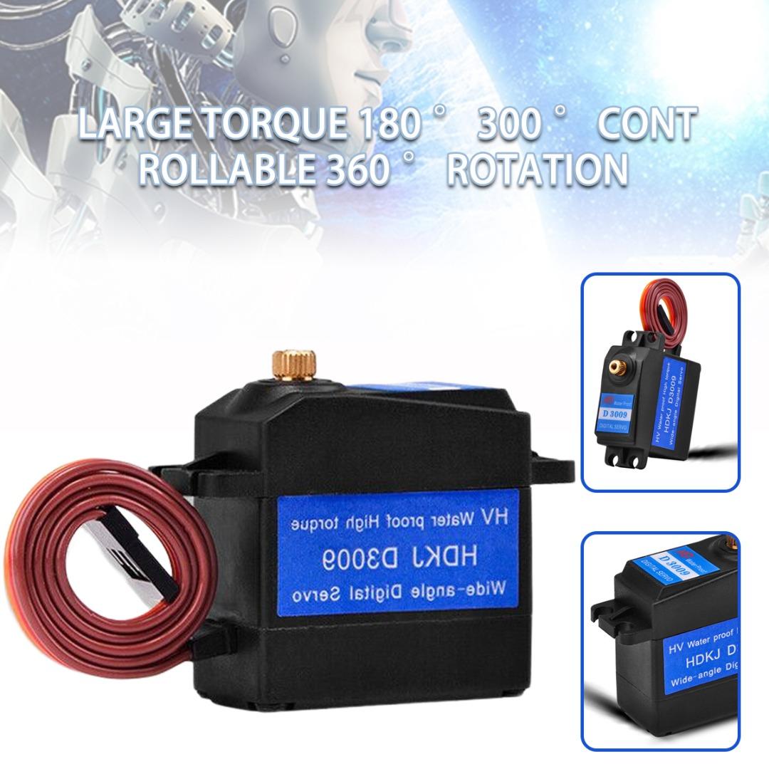 

PDTO Водонепроницаемый HDKJ D3009 9 кг Цифровой металлический сервопривод крутящего момента 300 градусов Широкоугольный