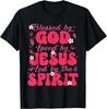 Blessed By God Loved By Jesus Butterfly Floral Christian T-Shirt