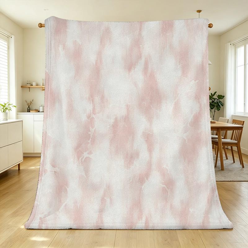 High-Density Plush Tie-Dye Flannel Fleece Blanket – Soft & Skin-Friendly, Cozy for Home Relax, Ideal for Christmas & Halloween Use