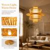 Woven Rattan Pendant Lamp Hand Knitted Ceiling Light Rural Handmade Wicker Chandelier  Bedroom
