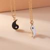 Cute Enamel Traditional Chinese Tai Chi Pendant Necklace for Couple Lovers Necklaces Chain Birthday Jewelry Gift
