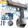 Summer Outdoor Electric Water Gun With Flash Light Rechargeable Battery Powered Children Automatic Water Spray Gun Toys For Kids