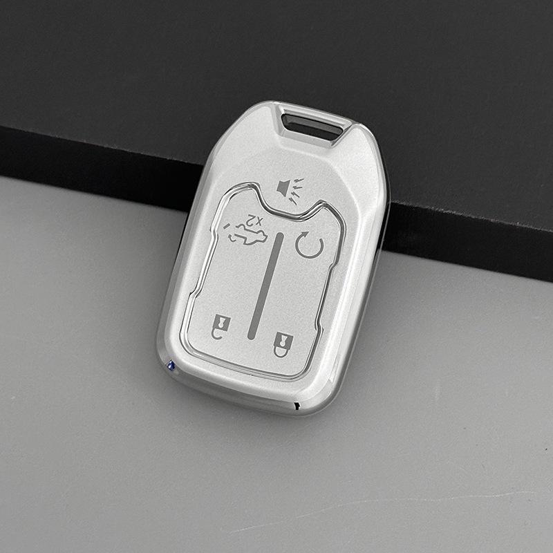 Glitter Silver Car Key Cover for GMC & Chevrolet Silverado