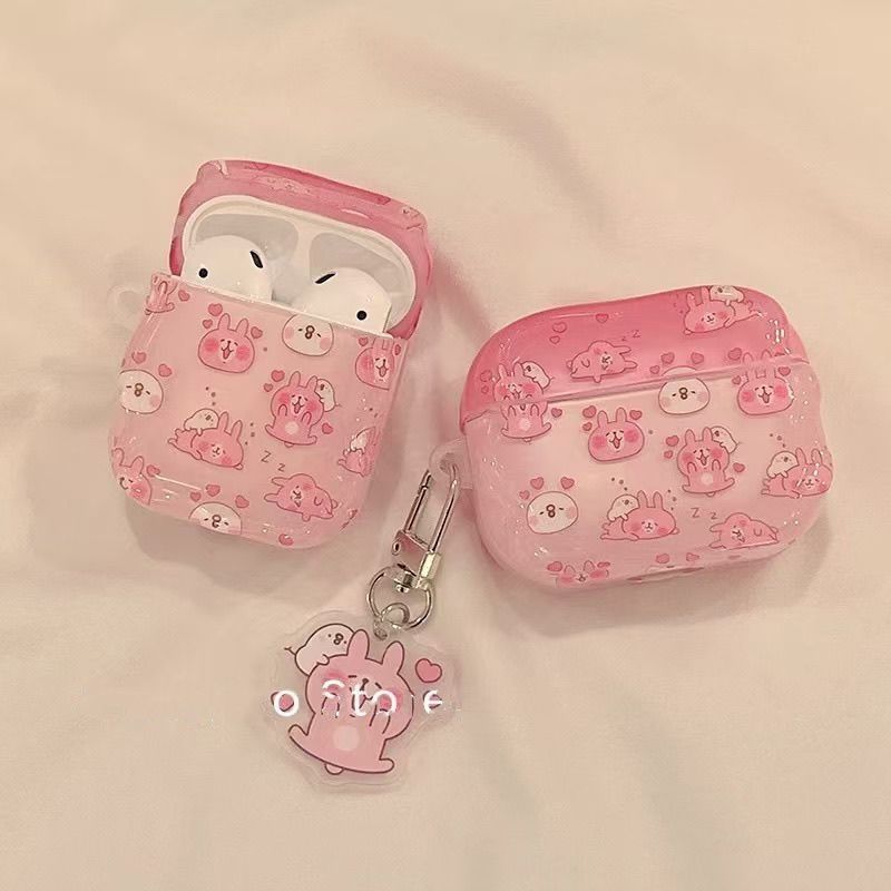Wave Full Screen Cute Pink Rabbit for Airpodspro1 Earphone Cover AirPods 1 Generation Bluetooth Protective Case 1