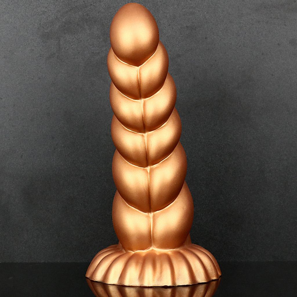 Soft Silicone Gold Manual Backyard Pull Bead Large Suction Cup Multi Size Adult Toy Shaped Penis