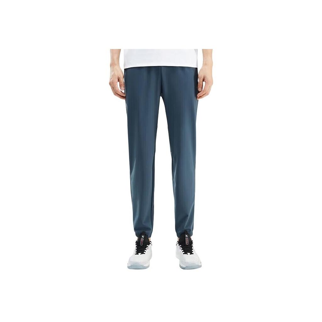 Anta Training Series Solid Color Mid Waist Breathable Straight Leg Casual Pants Men Bottoms Blue 152337342-1