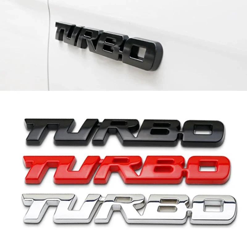 Turbo car alloy sticker 3D Metal Letter Pattern Car Emblem Car Motorcycle Decal Decor Car Body Rear Tailgate 3D Car Stickers