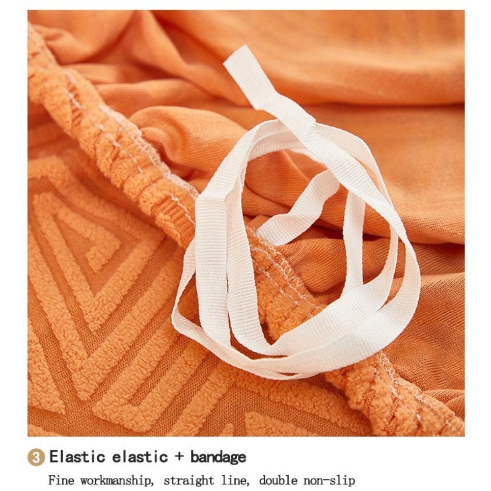 Full Cover Stretch Jacquard Sofa Cover Wavy Design Universal Pure Color Sofa Protector