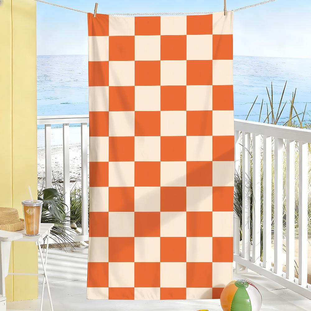 Fun Checkerboard Art Towel Soft Pool Gift For Travel Gym Shower Camping Quick Dry Sports Large Beach Towels