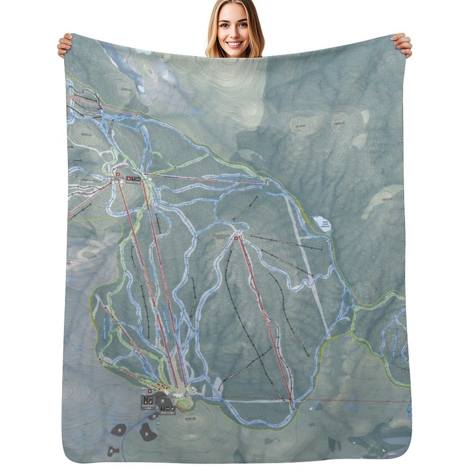 Gore Mountain Resort Trail Map Throw Blanket Fluffy Cozy Throw Blanket for Home Decor 102x76cm(40x30in)