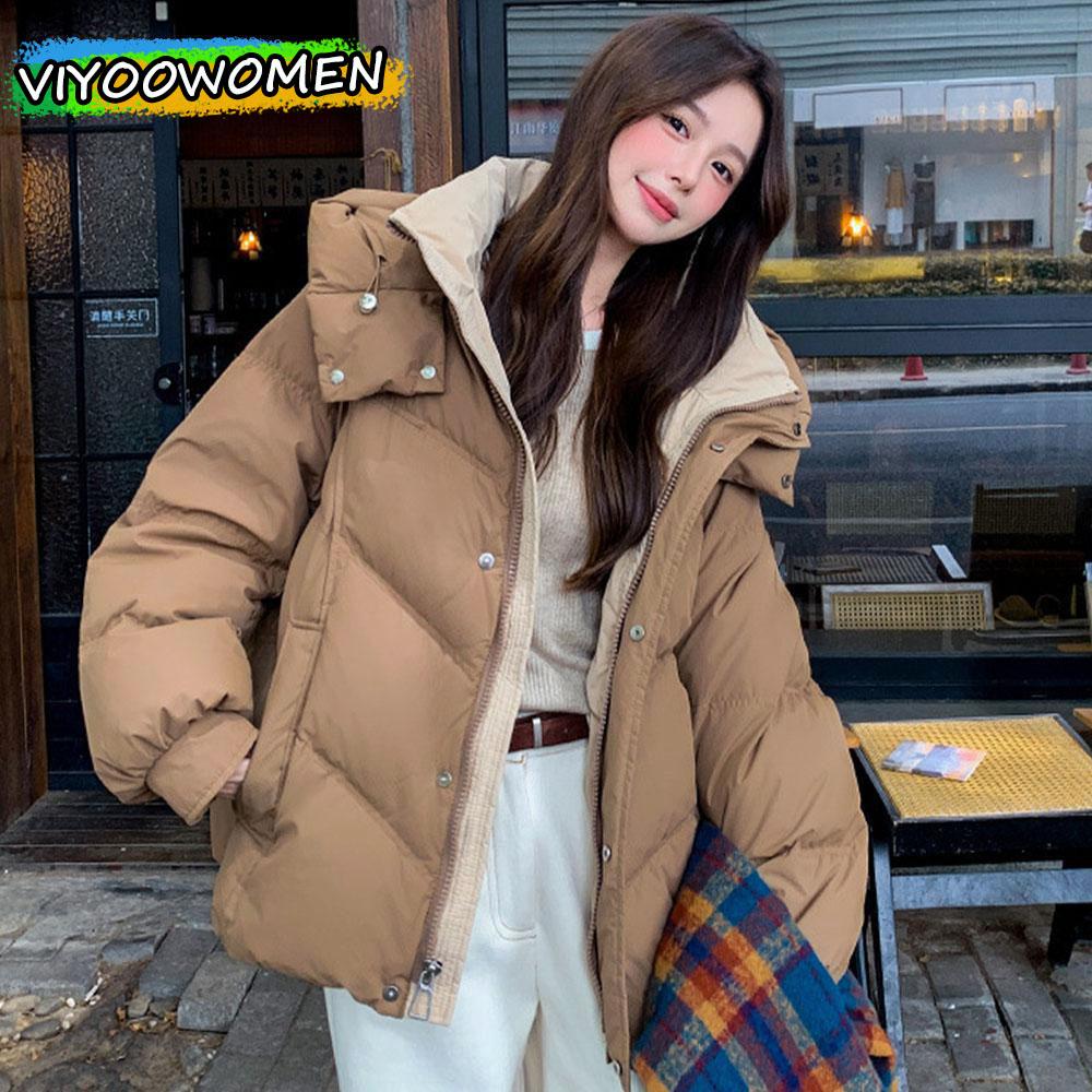 2024 Women's Fashion Winter Clothes Down Coat Jacket Parkas For Women Hooed Coat Streetwear Outdoor Korean Style