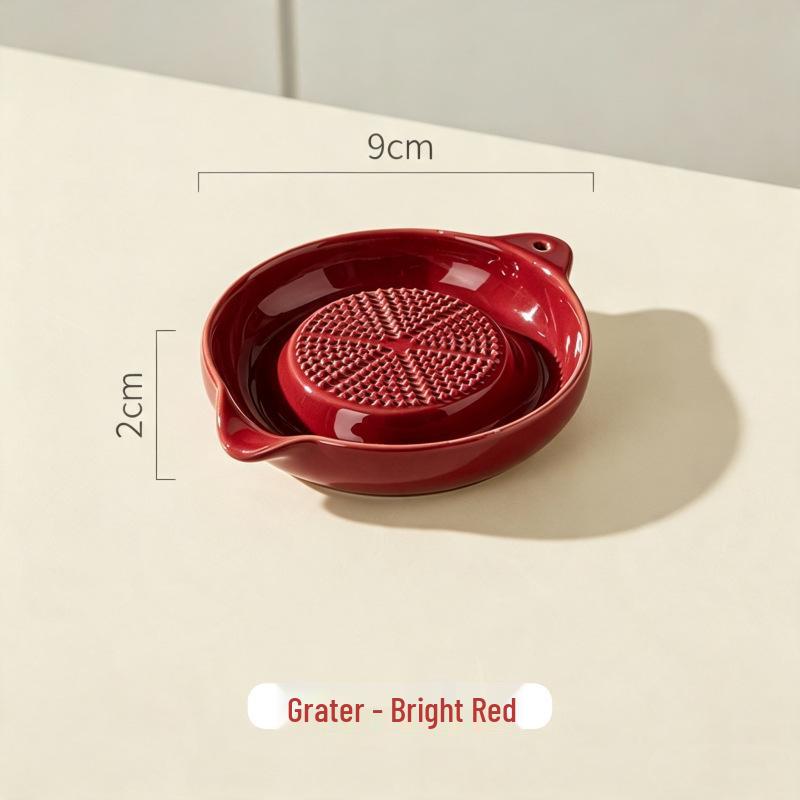 Cream Ceramic Garlic and Ginger Paste Grinder - Creative Kitchen Gadget for Children's Food Supplement