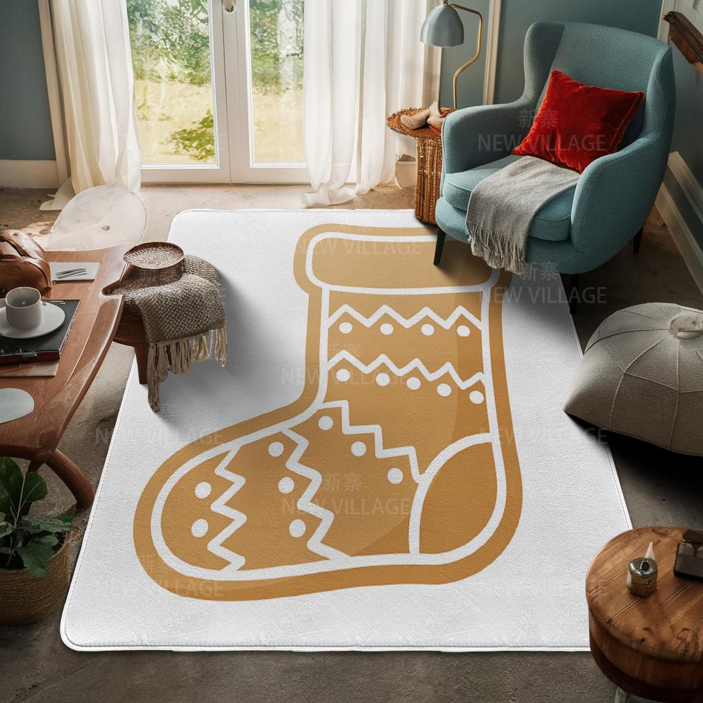House Entrance Carpet Home Door Mat Living Room Bath Foot Bathroom Non-slip Water Absorption Rugs Bath Merry Christmas Winter