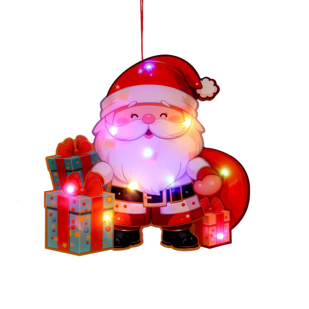 Luminous Door Hanging Decorations Christmas Home Diy Colorful Lights Snowman Scene Arrangement Hanging Decorations