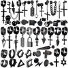 1 Paar 50 verschiedene Formen Unisex Schwarze Farbe Edelstahl Piercing Ohrring Für Frauen Männer Punk Gothic Hantel Ohrring