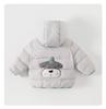 Baby Cartoon Hooded Down Jacket - Warm Autumn/Winter Long-Sleeved Zipper Shirt for Boys' Outdoor Wear