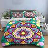 Colorful Mandala Three-Piece Set for Decoration Exquisite three-piece bedding set gift for kids and adults