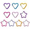 10Pcs Heart Star Carabiner Clip KeyRings Carabiner Keychains Metal Spring Snap Hook for Purse Handbag Hardware