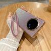 For vivo X Fold3 Case Hard PC Bling Glitter Phone Cover with Wrist Strap