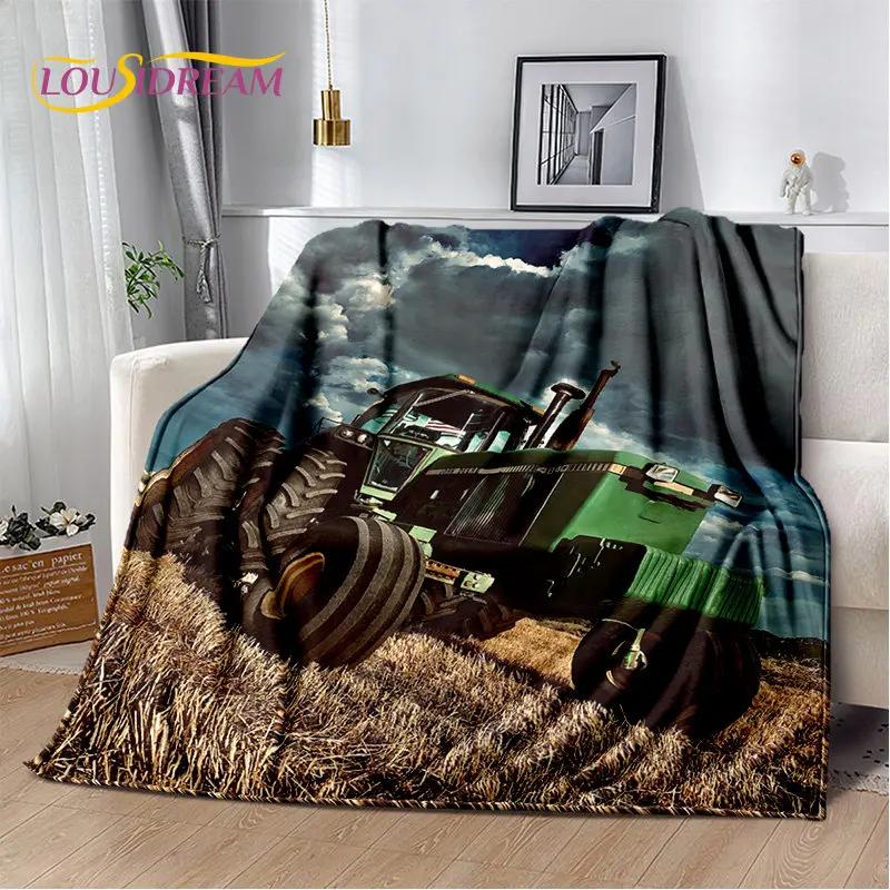 Car Tractor Truck Series Pattern Soft Plush Blanket,Flannel Blanket Throw Blanket for Living Room Bedroom Bed Sofa Picnic Cover