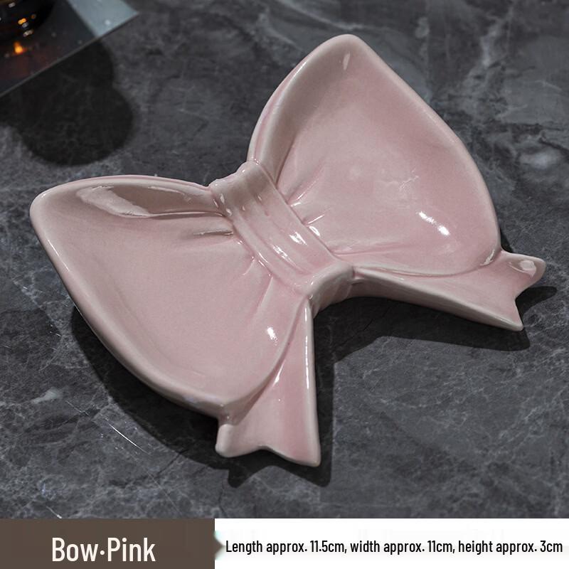 

Drainable Ceramic Bow Soap Dish Set