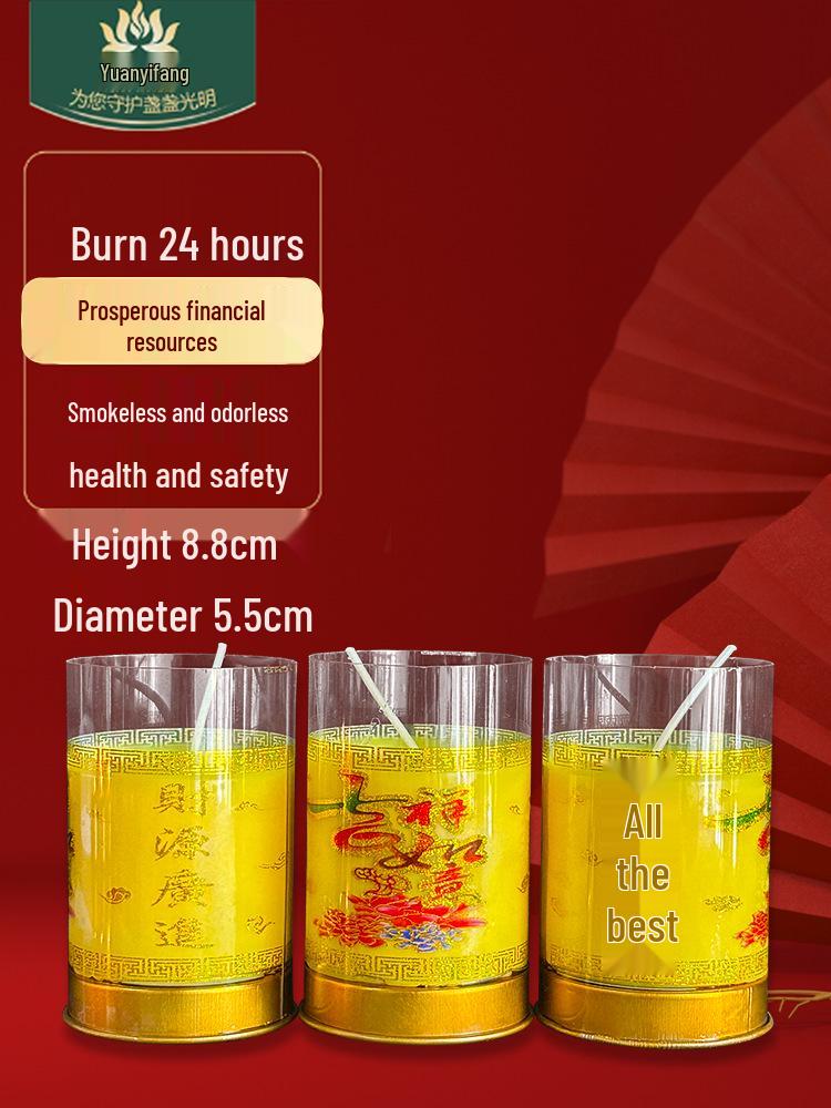 Festive Red Smokeless Candles for New Year, Buddha Offerings & God of Wealth Home Decor.