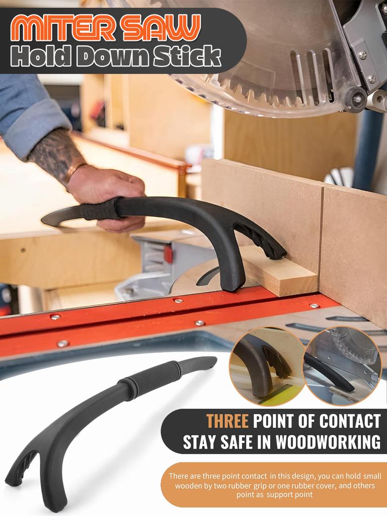 Miter Saw Hold Down Stick Woodworking Safety Push Handle Soft Adjustable Rubber Handle Push Stick for Table Saws In Woodworking