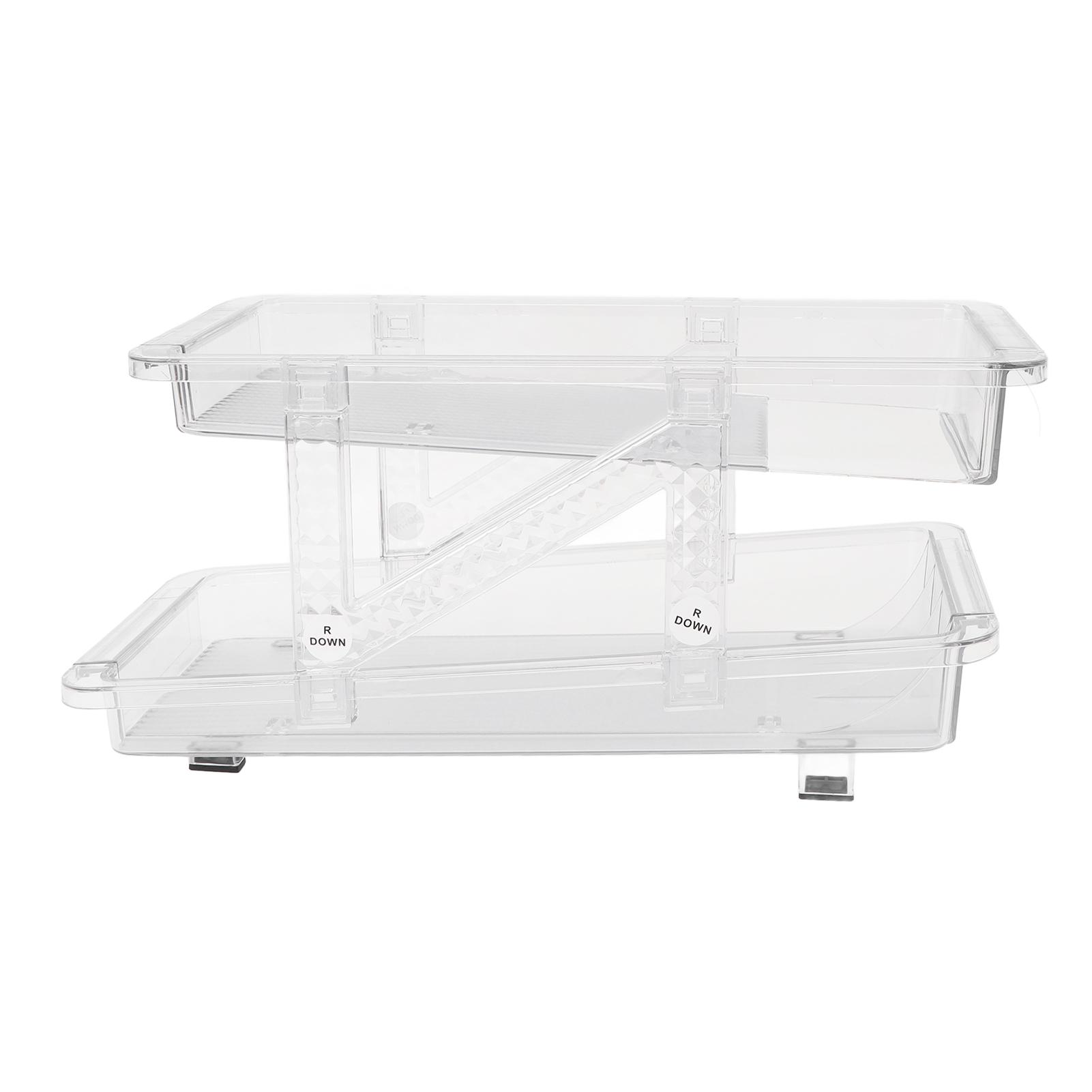 

Органайзер для банок с газировкой на колесах, 2 слоя, расширяемый, автоматический, вращающийся, держатель для пивных банок Clear White