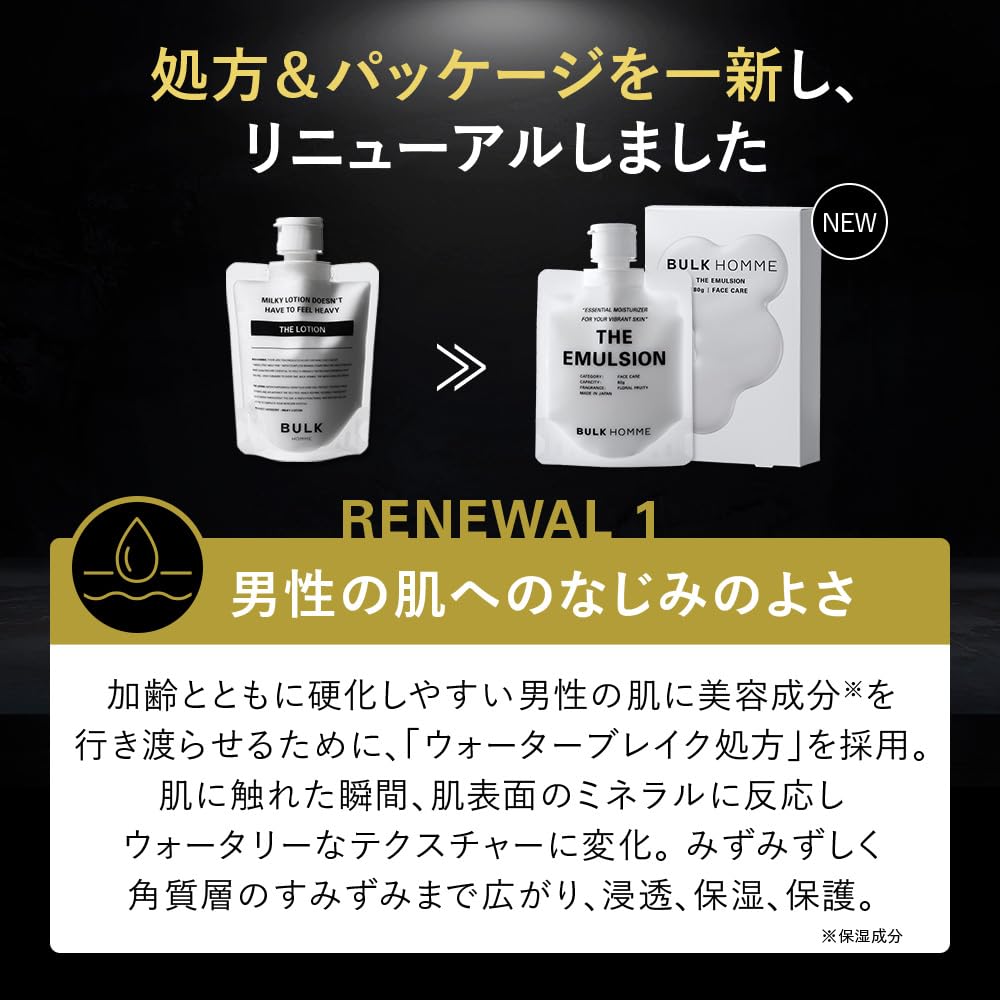 BULK HOMME Emulsion for THE for Sensitive High Moisture Retention Men, 80g, EMULSION, Oily, Skin,