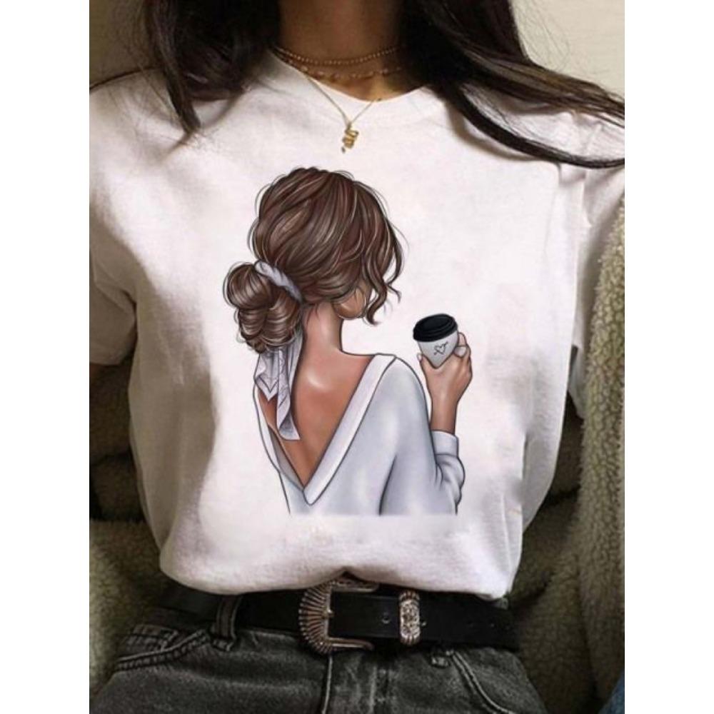 Maycaur Hot Sales Printed Female Tshirt Women Fashion Graphic Printed T-Shirt Harajuku Korean Style Short Sleeves Clothes Female
