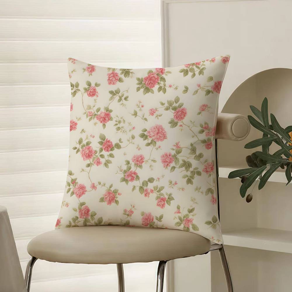 Frische Blumen Elegant und Schön Einfacher Kissenbezug Komfort Sofabett Seidig elegant Verdeckter Reißverschluss Dekorative Kissenhülle