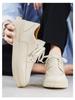 Men‘S New Spring Autumn White Sneakers Work Casual Round Toe Lace-Up Anti-Slip Versatile Casual Leather Shoes Designer Shoes Men