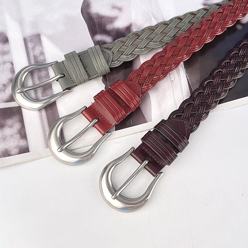 Non-hole Braided Retro Versatile Fashion Women's Belt with Casual Pants Jeans Women's Belt