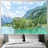 Mountain and Lake Scenery Tapestry  Natural Landscape Decorative Cloth Hanging for Bedroom Wall