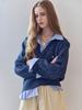 MAXZA Striped Shirt Layered V-Neck Knit