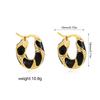 Stainless Steel Hoop Earrings for Women Girls Trendy Elegant Enamel Color Ear Loops Wedding Accessories Creative Jewelry Gifts