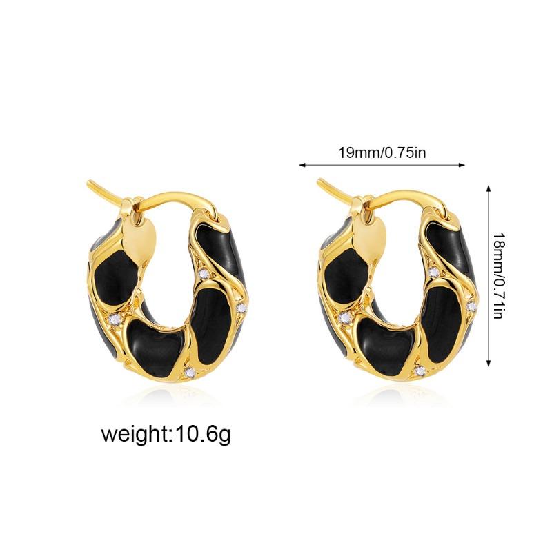 Stainless Steel Hoop Earrings for Women Girls Trendy Elegant Enamel Color Ear Loops Wedding Accessories Creative Jewelry Gifts