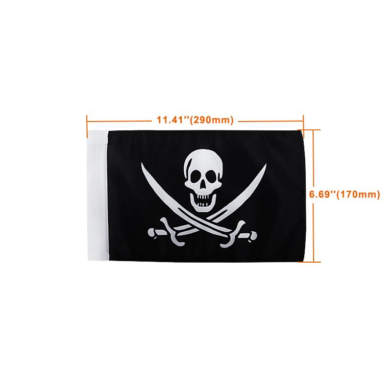 Universal Motorcycle Flag Sleeve Double Side American Germany Skull Flags Rear Mount Luggage Rack For Harley Honda Yamaha Suzuki