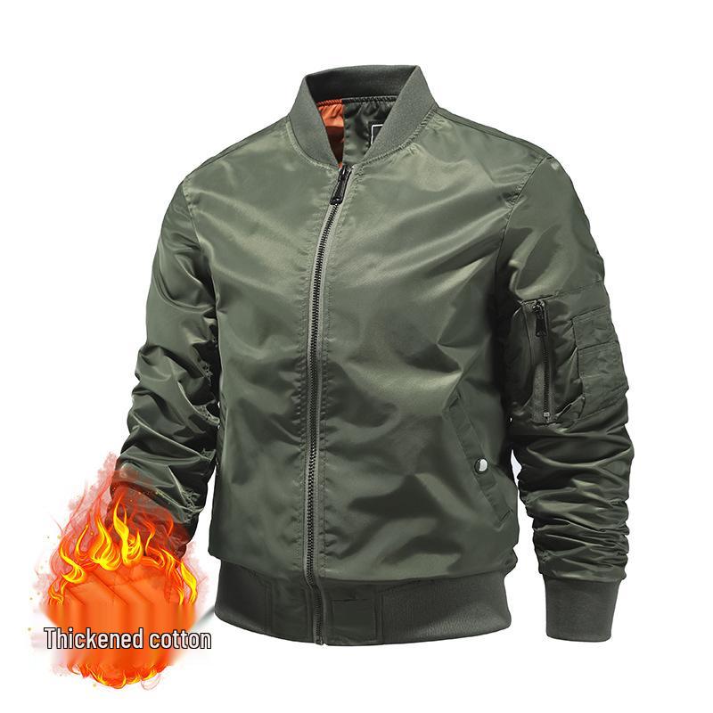 Men's Retro MA1 Flight Jacket - Casual Military Baseball Outerwear for Spring and Autumn