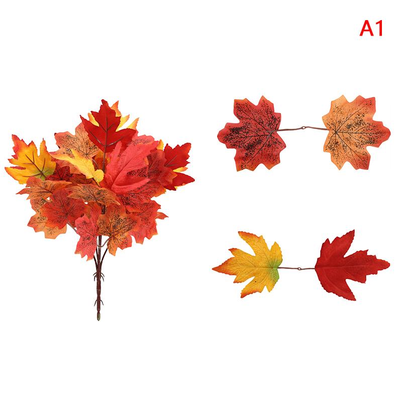 Autumn Artificial Red Maple Leaves Bouquets For Home Party Balcony Garden Thanksgiving Day Harvest Festival Fall Decoration A1