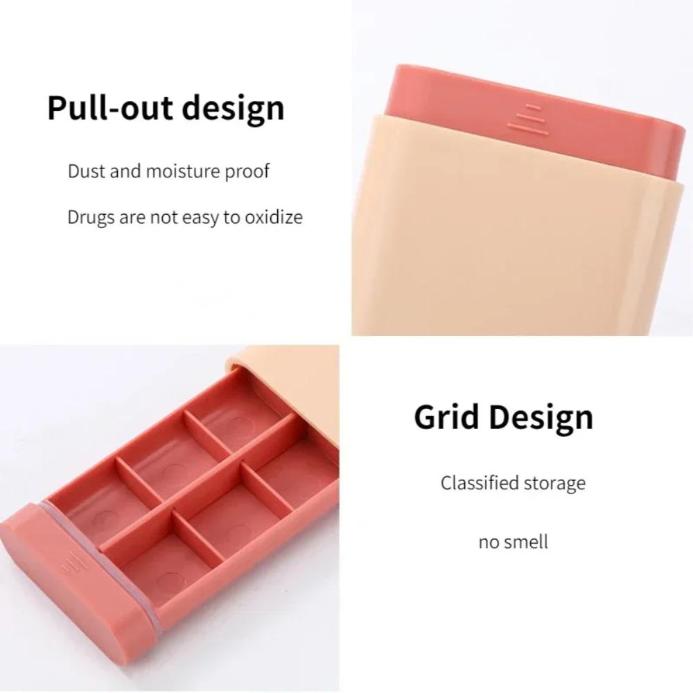 New Hot Premuim Mini Portable Travel Pill Cases Box 7 Days 6 Grids Container Organizer Storage Tablet Medicine Vitamin FishOils