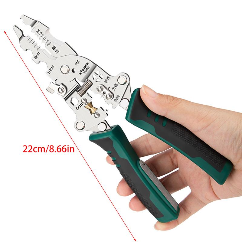 Multi Functional Foldable Wire Stripping Pliers Cable Cutter Stripper Pliers Electrician Hand Tool For Wires Cutting Crimping