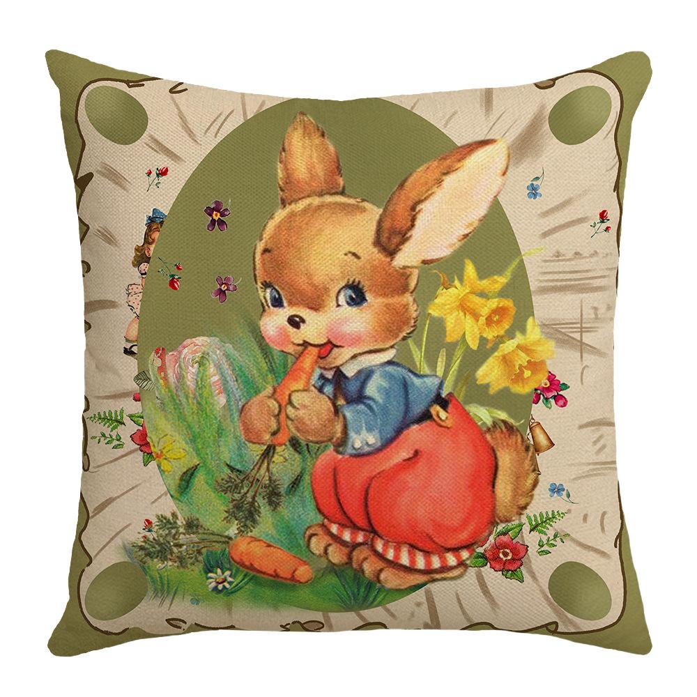 Easter Pillow Office Pillow Case Home Decoration Sofa Pillow Case Rabbit Easter Egg
