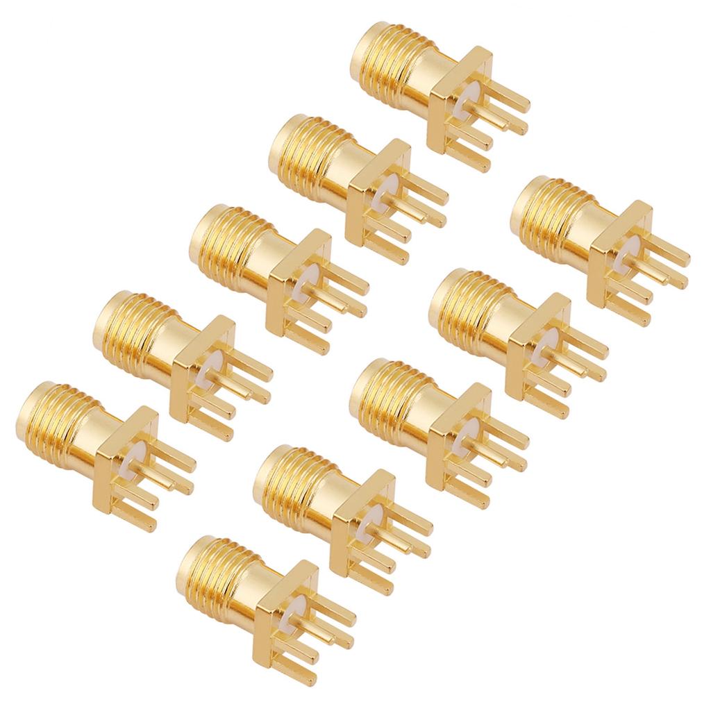 10pcs Brass SMA Female Base Socket Jack PCB Mount 50 Ohm RF Connectors