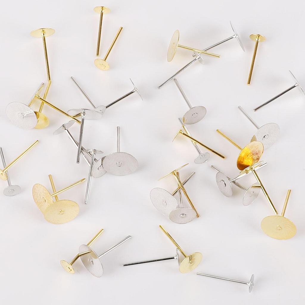 Accesorii pentru cercei de fier pentru 100 de bucăți pentru realizarea de bijuterii, lucrate manual, fără dopuri de urechi incluse