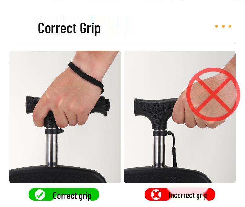 Elderly Non-Slip Folding Cane Stool with Light - Portable Lightweight Hiking Aid